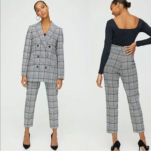 Babaton Aritzia Walker Check Plaid Pants